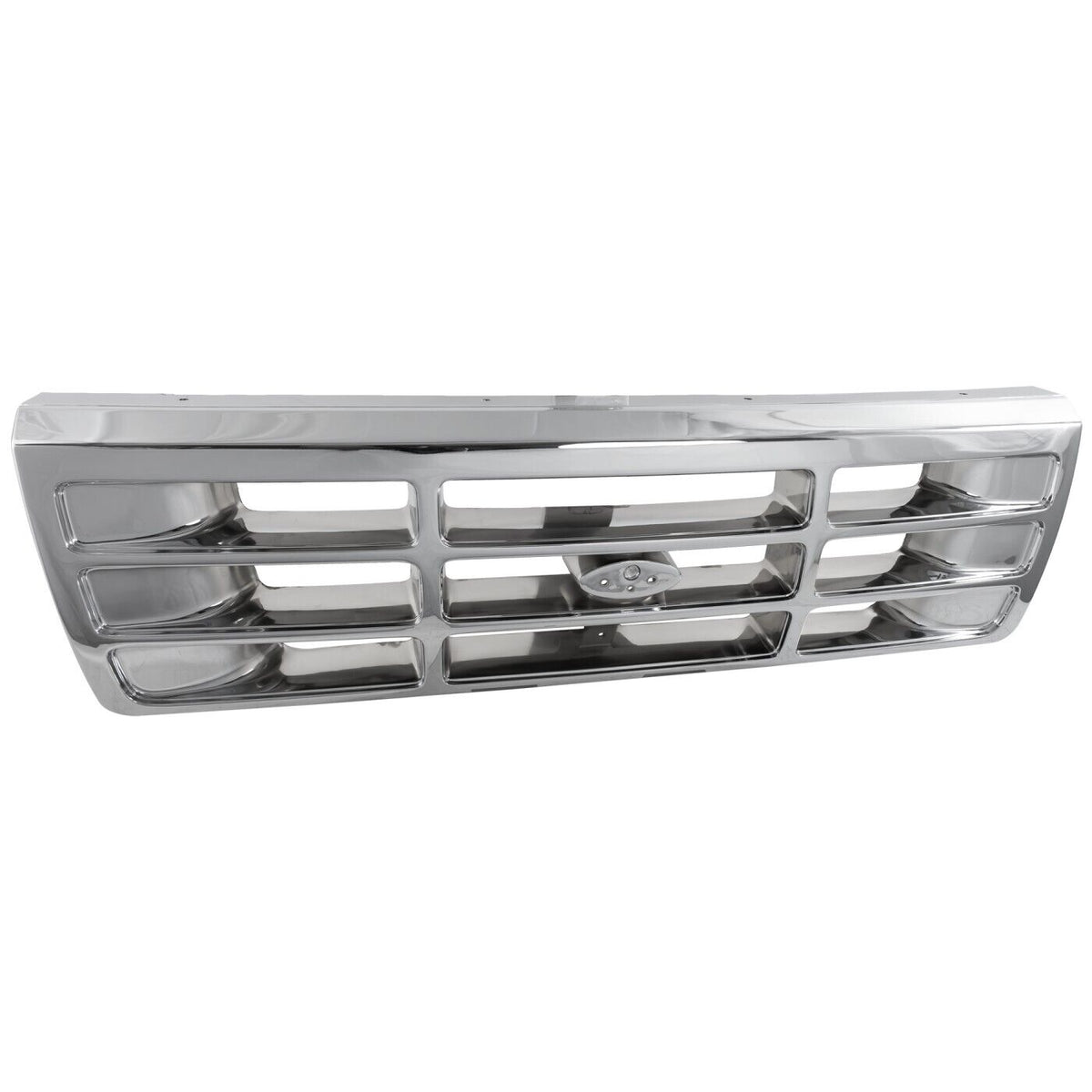 New Grille Chrome Shell and Gray Insert For 1992-1996 Ford F-150 1992-1997 F-350